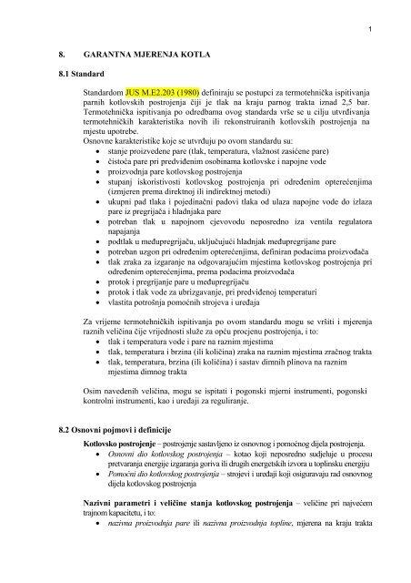8. GARANTNA MJERENJA KOTLA 8.1 Standard ... - Dimo-promet doo