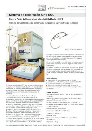 Sistema de calibración SPR-1200 - SENSOTEC