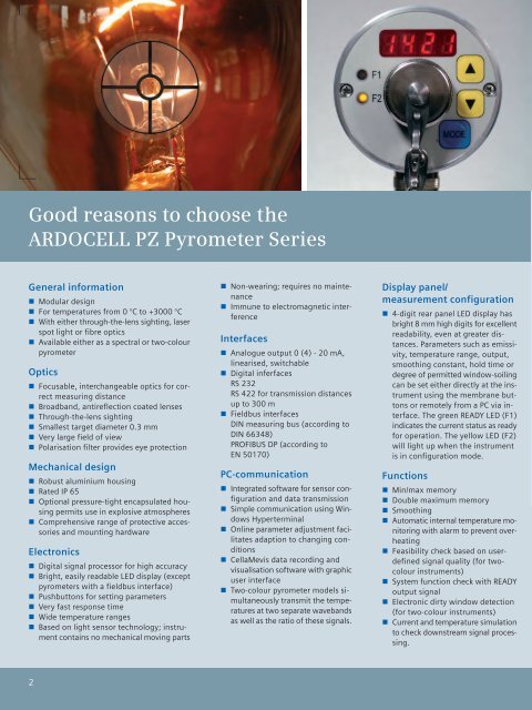 ARDOCELL PZ Pyrometer Series - Siemens