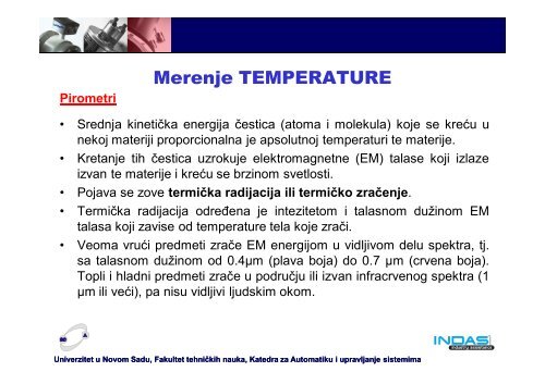 MERENJE TEMPERATURE - Univerzitet u Novom Sadu