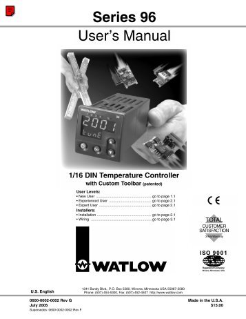 Series 96 User's Manual - Watlow