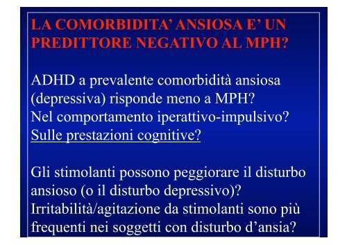 Il disturbo da deficit di attenzione ed iperattività (ADHD): comorbidità ...