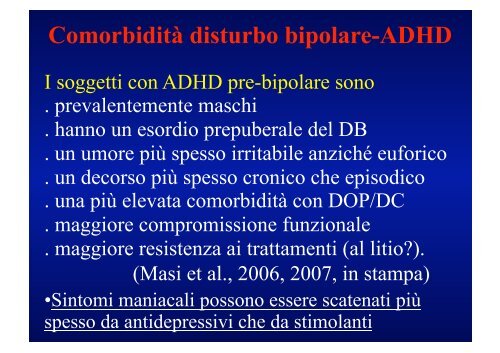 Il disturbo da deficit di attenzione ed iperattività (ADHD): comorbidità ...