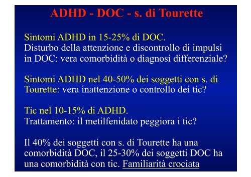 Il disturbo da deficit di attenzione ed iperattività (ADHD): comorbidità ...