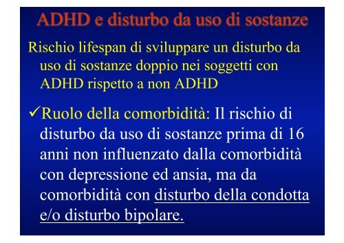 Il disturbo da deficit di attenzione ed iperattività (ADHD): comorbidità ...
