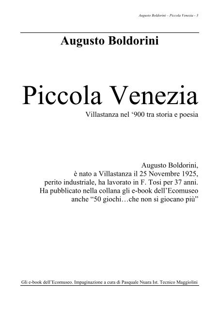 Piccola Venezia - Ecomuseo e Agenda 21 Parabiago