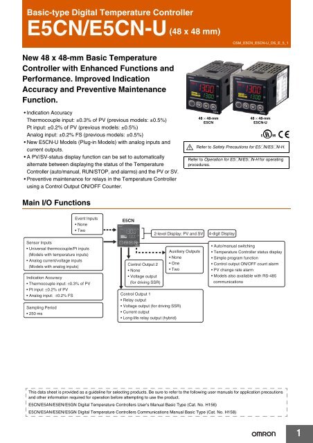 E5cn/e5cn-u - OMRON Industrial Automation
