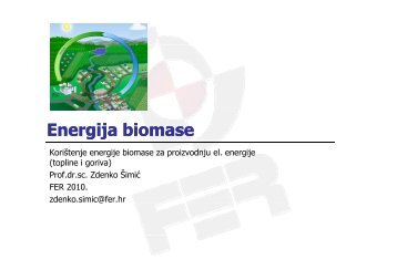 Energija biomase - Obnovljivi izvori energije - MINGORP