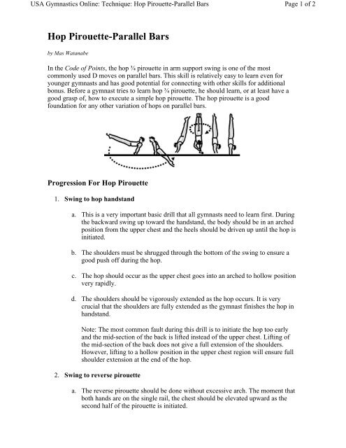 Hop Pirouette-Parallel Bars - USA Gymnastics