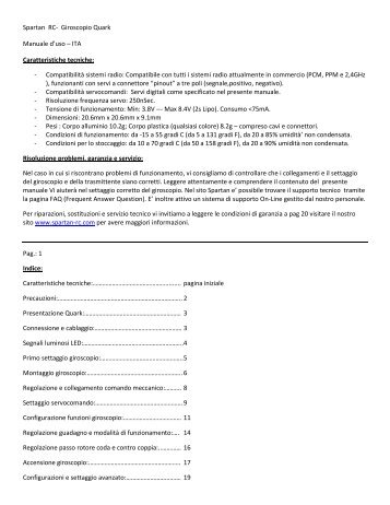 Spartan RC- Giroscopio Quark Manuale d'uso – ITA - Compatibilità ...
