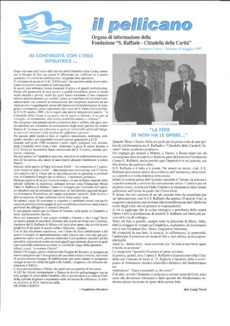 Organo di informazione della Fondazione "S. Raffaele - Cittadella ...