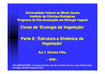 Aula 8: Estrutura e dinâmica da vegetação  [pdf] - ICB