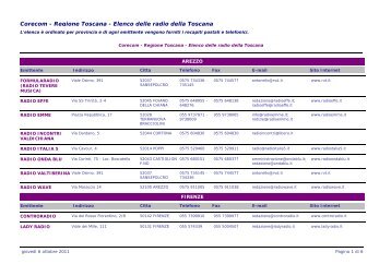 Radio in Toscana - Consiglio Regionale della Toscana - Regione ...