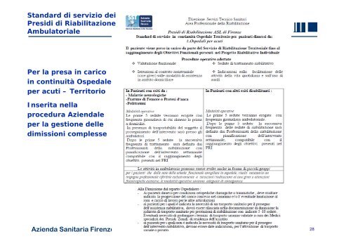 La continuità assistenziale ospedale-territorio - Agenzia Regionale ...