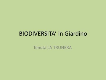 Biodiversità - La Trunera