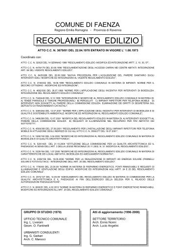 REGOLAMENTO EDILIZIO 1970_4_marzo2010 - Comune di Faenza