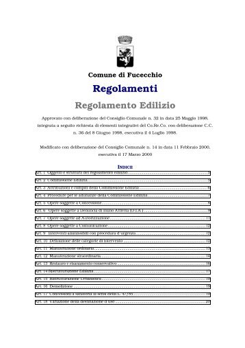 Regolamento edilizio - Comune di Fucecchio