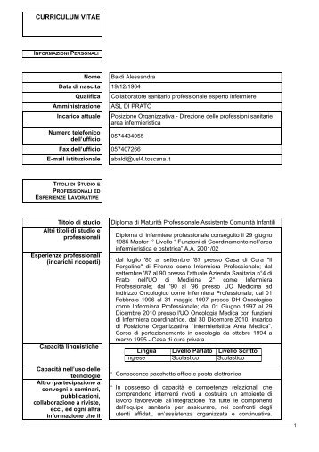 curriculum vitae - Azienda Usl 4 di Prato