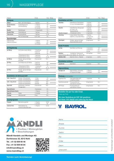 Flyer 2013 - Mändli AG, Nohl, Home