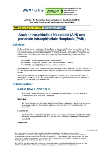 und perianale intraepitheliale Neoplasie (PAIN) - AWMF