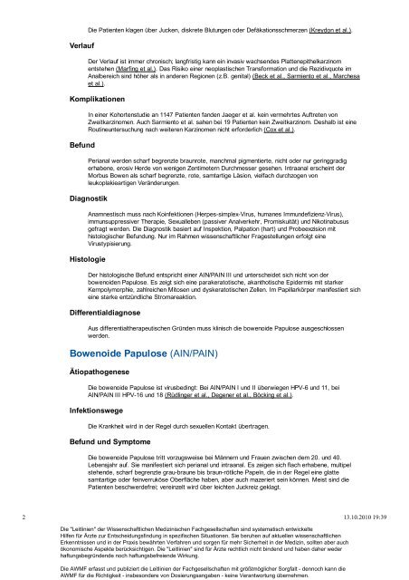 und perianale intraepitheliale Neoplasie (PAIN) - AWMF