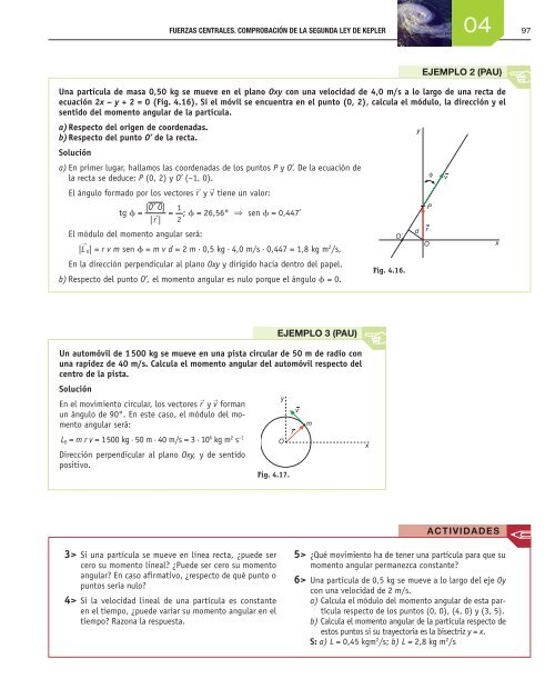 FUERZAS CENTRALES. COMPROBACIÓN DE LA ... - McGraw-Hill