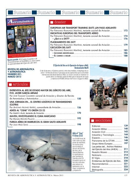 revista aeronáutica y astronáutica 821 marzo 2013 - Portal de ...