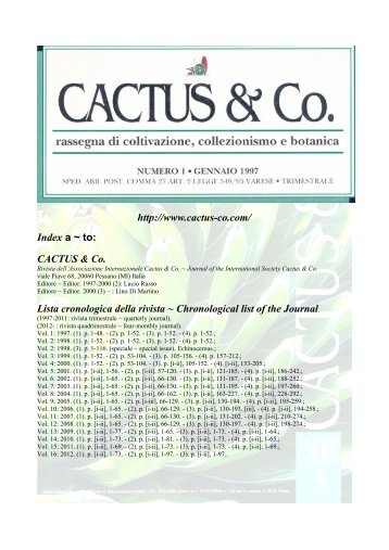 Cactus&Co INDEX 1997-1 2012-3 - Cactus & Co. - Forum