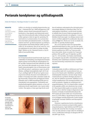 Perianale kondylomer og syfilisdiagnostik - Ugeskrift for Læger