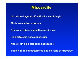 Lezione Miocardite e malattia del pericardio - Cuorediverona.it