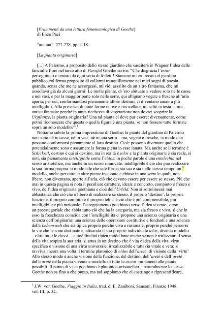 Frammenti da una lettura fenomenologica di Goethe - La Psicanalisi ...