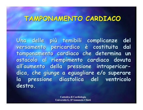 PERICARDITI ed ENDOCARDITI - Università Gabriele d'Annunzio