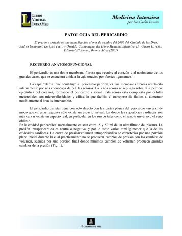 Patologías del Pericardio - Enfermeria en Atención al Enfermo Crítico