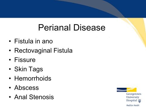 Perianal Crohn's Disease - Washington Hospital Center