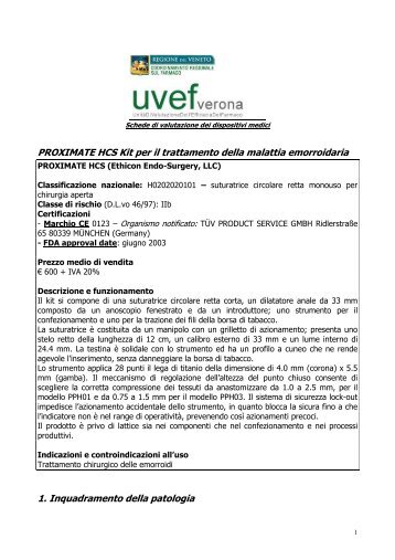 PROXIMATE HCS Kit per il trattamento della malattia ... - Uvef