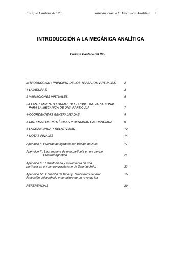 introducción a la mecánica analítica - fisica.ru