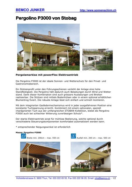 pergolino p3000.pdf - Bemco Junker