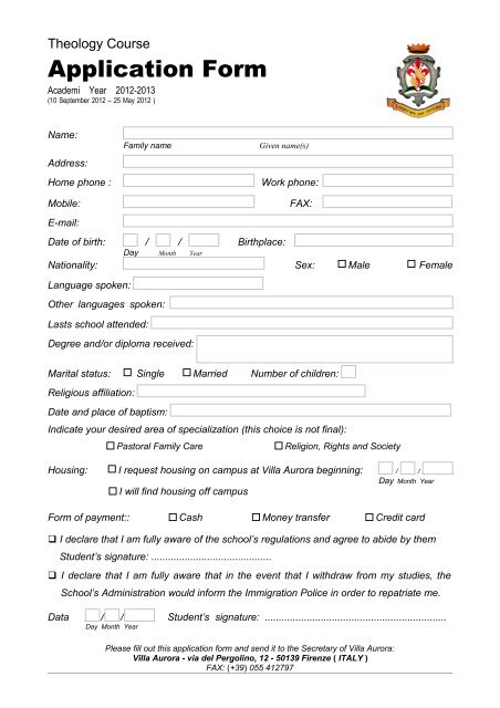 Application Form