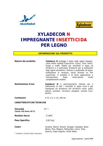 Impregnanti XYLADECOR N solvente0 - Ronco Pietro Legnami