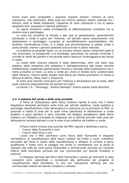 Relazione PUFC 2007 - Piano Spiaggia - Comune di Mondragone