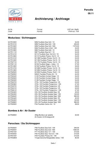 Archivierung VP 09.11 - Perrot Image SA