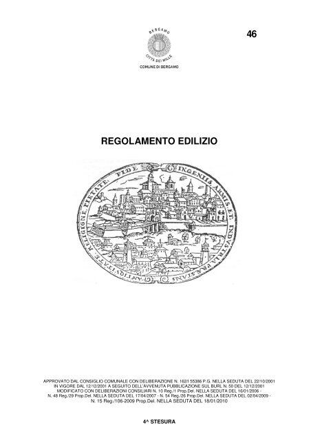 REGOLAMENTO EDILIZIO - Comune di Bergamo