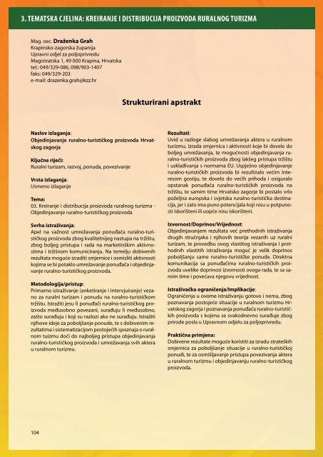 KNjIGA SAžETAKA / BOOK Of ABSTRACTS - Treći međunarodni ...