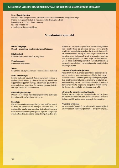 KNjIGA SAžETAKA / BOOK Of ABSTRACTS - Treći međunarodni ...