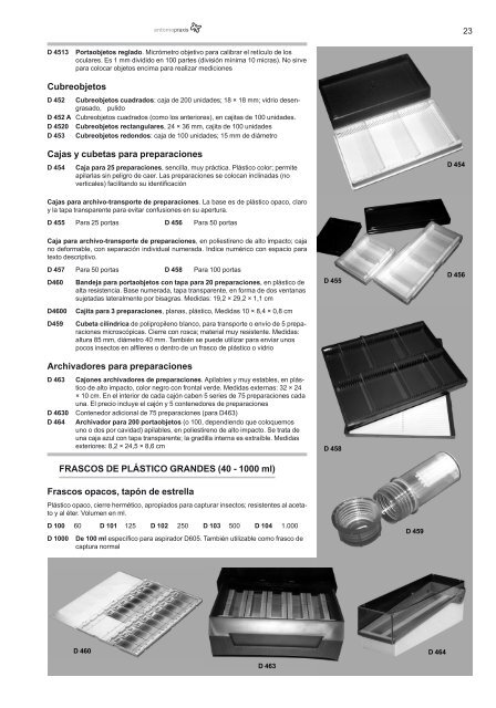 Material entomológico Catálogo 2012 - 2014 - Entomopraxis