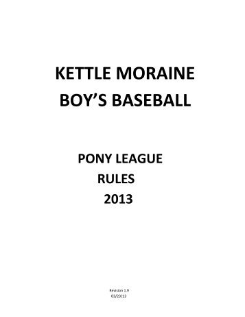 Pony League Rules - Kewaskum Athletic Association