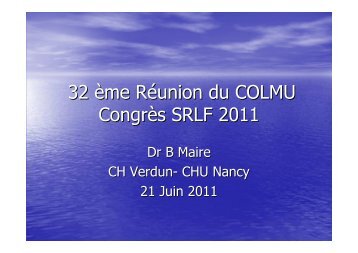 SRLF Dr Bruno MAIRE - COLMU