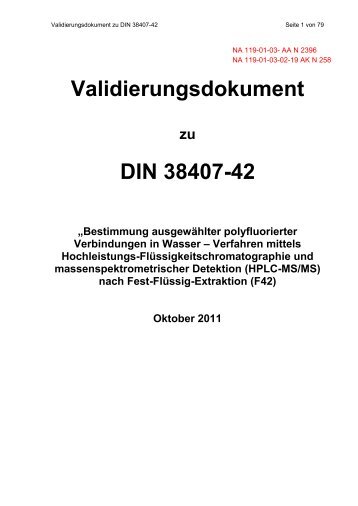 Validierungsdokument DIN 38407-42 - Wasserchemische Gesellschaft