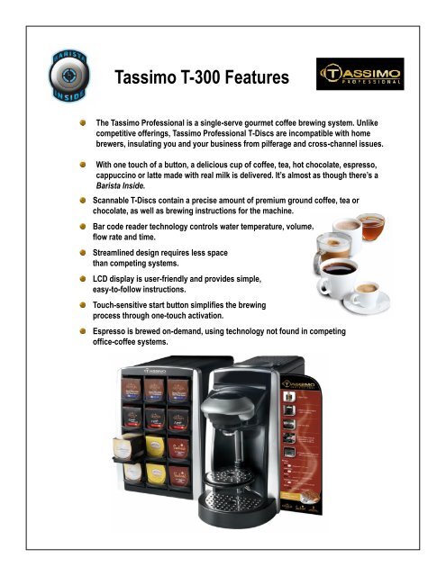Tassimo T-300 Features