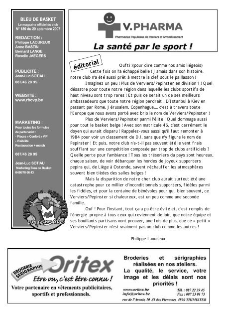 Bleu De Basket En Visite Au Verviers Pepinster